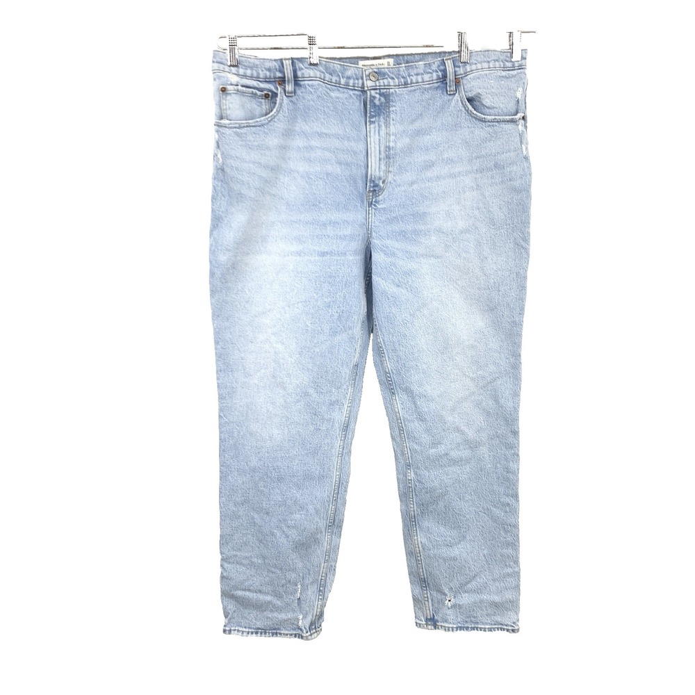Abercrombie & Fitch Women Size 20 35 Jeans Light Wash Pants 90s Straight Stretch